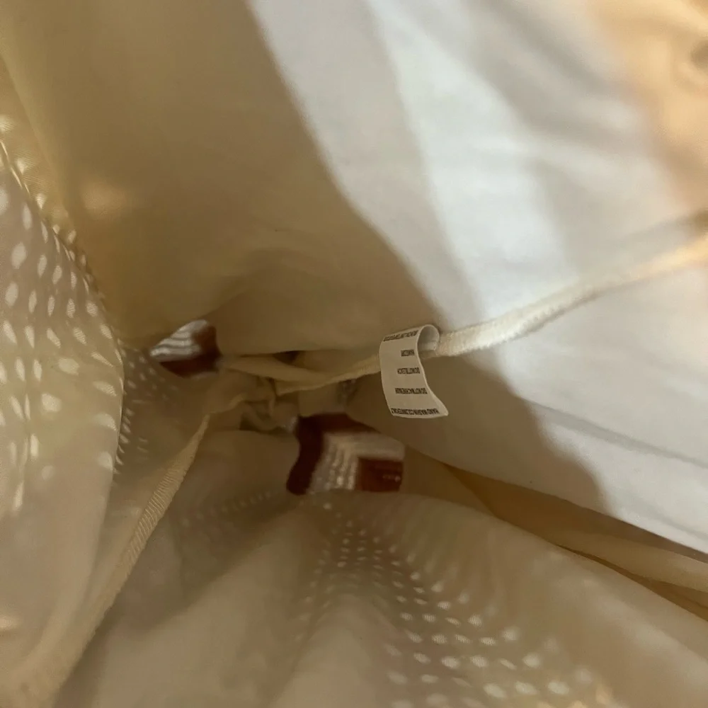 Solitaire Crocket Knit Cream and Brown Wide Leg Elastic Waist Pants - Medium - Picture 8 of 8